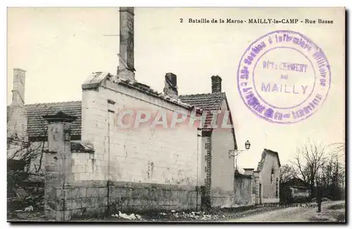 Ansichtskarte AK Militaria CAmp de Mailly Bataille de la MArne Rue basse