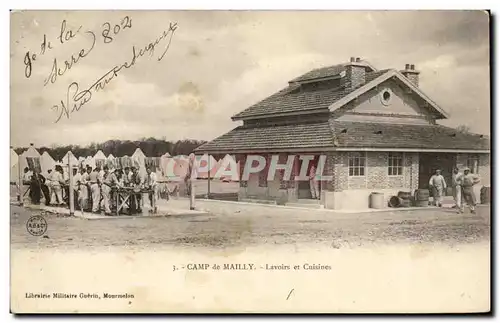 Cartes postales Militaria CAmp de Mailly Lavoirs et cuisines