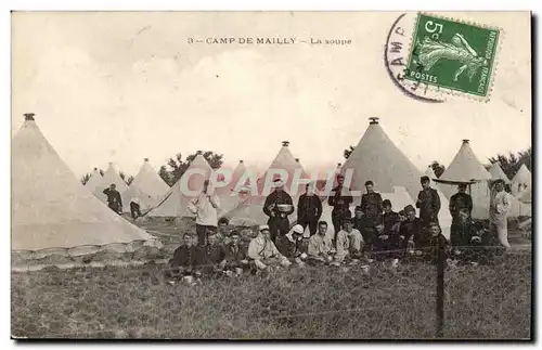 Cartes postales Militaria CAmp de Mailly La soupe