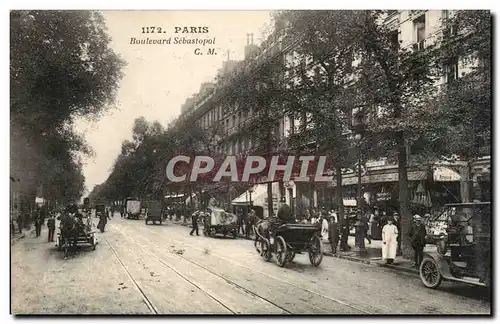 Cartes postales Paris Boulevard Sebastopol (automobile)