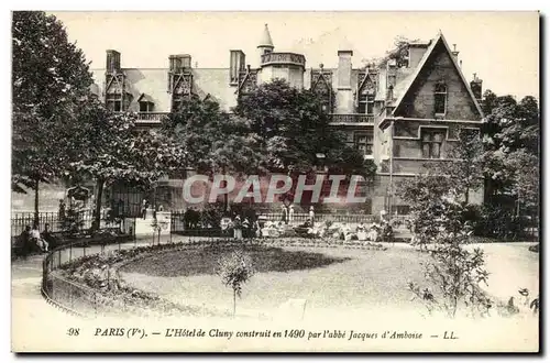 Cartes postales Paris Hotel de Cluny construit en 1499 par abbe Jacques d&#39Amboise (anime)