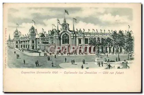 Cartes postales Paris Exposition universelle de 1900 Esplanade des Invalides Cote rue Fabert