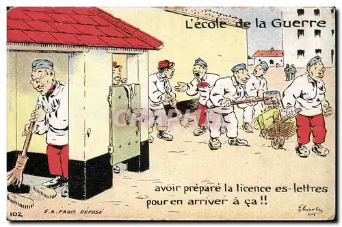 Cartes postales Illustrateur Militaria L&#39ecoel de la guerre
