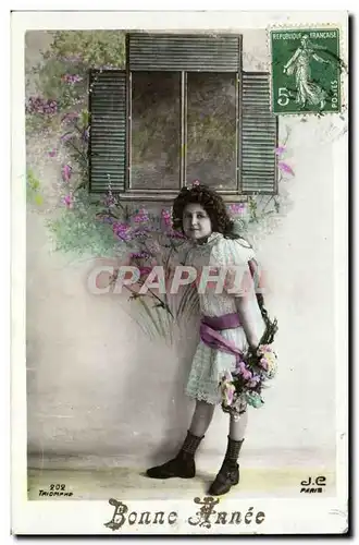 Cartes postales FAntaisie Enfant Fille Bonne annee