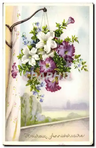 Cartes postales FAntaisie Fleurs Heureux anniversaire