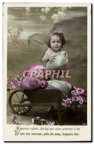 Cartes postales Fantaisie Fantasy Joyeuses Paques Easter Enfant Oeufs