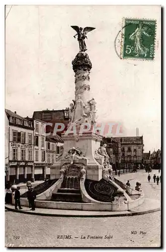 Reims Cartes postales La fontaine Sube