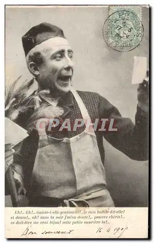 Cartes postales Homme au plumeau Humour