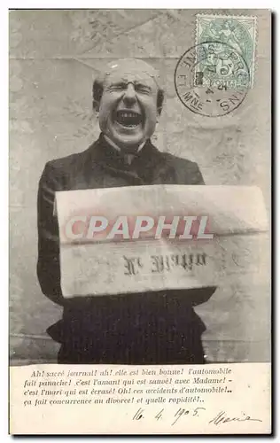 Cartes postales Homme Les accidents d&#39automobile ca fait concurrence au divorce Le MAtin Humour