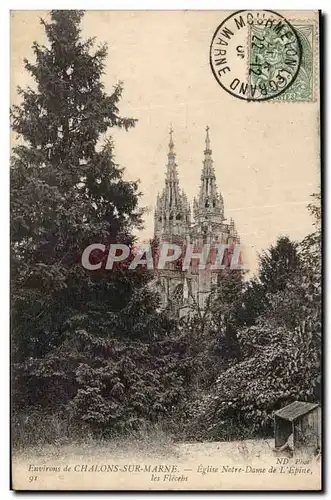 Chalons sur marne - Eglise Notre Dame de L&#39Epine - les Fleches - Ansichtskarte AK