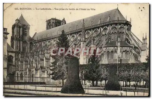 Bourges Cartes postales Cathedrale Vue prise du jardin de l&#39hotel de ville