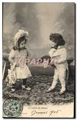 Cartes postales Fantaisie Enfant la lecon de danse