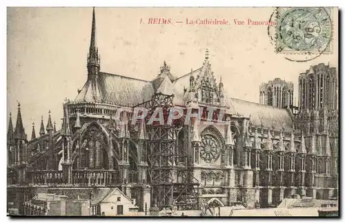 Reims - La Cathedrale - Vue Panorama - Cartes postales