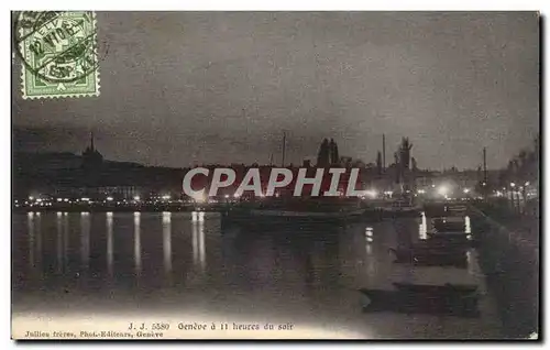 Suisse - Schweiz - Geneve a 11 heures du soir - Cartes postales