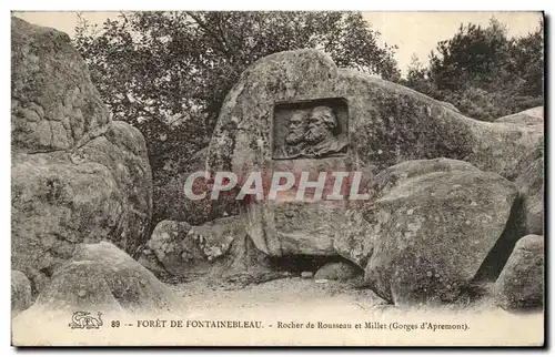 Fontainebleau - Rocher de Rousseau et Milet - Ansichtskarte AK
