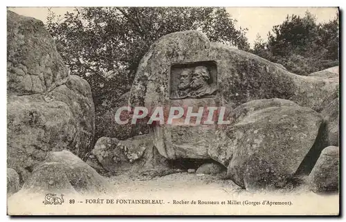 Fontainebleau - Rocher de Rousseau et Milet - Cartes postales