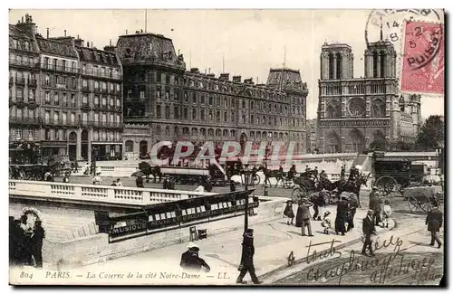 Paris 4 - La Caserne de la Cite Notre Dame - cheval - Ansichtskarte AK