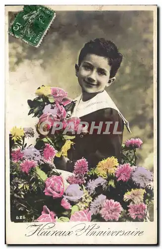 Cartes postales Fantaisie Fantasy Heureux anniversaire Garcon