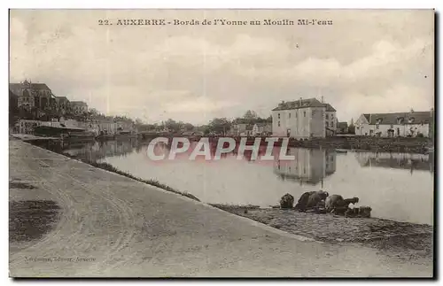 Auxerre Cartes postales Bords de l&#39Yonne au moulin Mi l&#39eau (lavandieres)