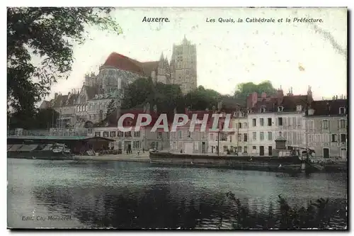 Auxerre Cartes postales Les quais la cathedrale et la prefecture