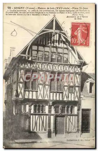 Joigny Cartes postales Maison de bois Place St Jean