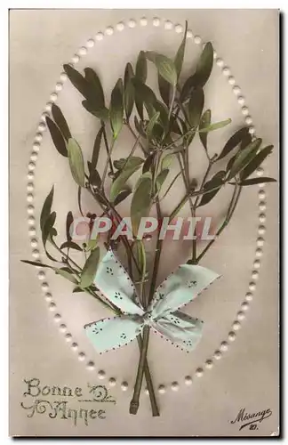 Fantaisie Fets - Bonne Annee - Holly with white bow - Cartes postales