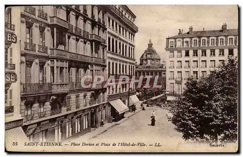 Saint Etienne Cartes postales Place Dorian et place de l'hotel de ville