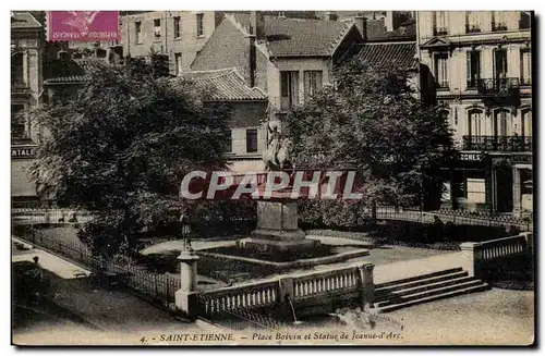 Saint Etienne Cartes postales Place Boivin et statue de jeanne d'arc
