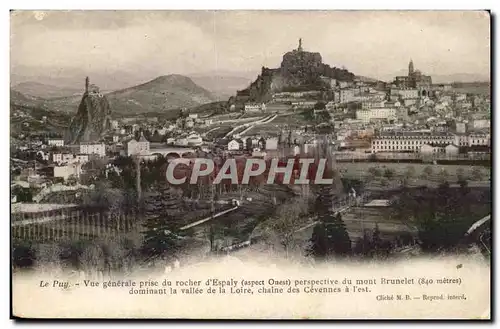 Le Puy Cartes postales Rocher St Michel d'aiguilhe Rocher Corneille et la cathedrale