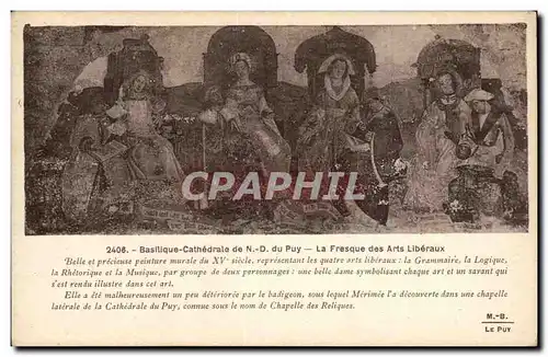 Le Puy Cartes postales Basilique de notre Dame du Puy La fresque des arts liberaux