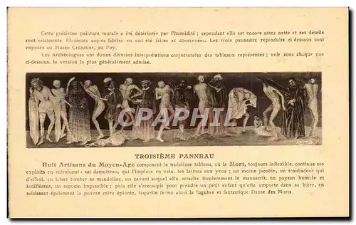 Cartes postales Danse macabre de la chaise Dieu TRosieme panneau