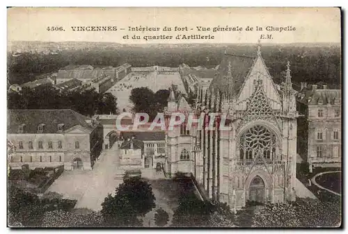 Vincennes Cartes postales Interieur du fort Vue generale de la chapelle et quartier d'artillerie