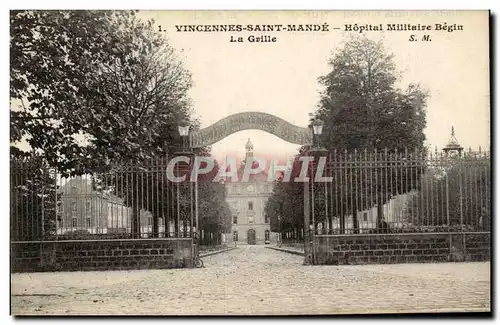 Vincennes Cartes postales Saint Mande Hopital militaire Begin La grille