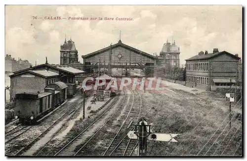 Calais Cartes postales Panorama sur la gare centrale (train) TOP