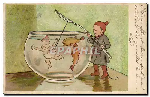 Ansichtskarte AK Fantaise Enfants Paques Easter 1er avril poissons