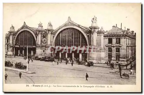 Tours Ansichtskarte AK La gare monumentale de la compagnie d&#39Orleans