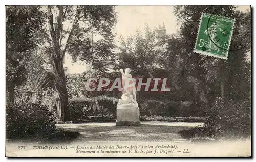 Tours Ansichtskarte AK Jardin du musee des Beaux Arts (ancien archeveche) Monument a la memoire de F Rude par J B