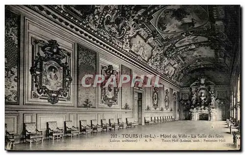 Tours Cartes postales Hotel de ville Salle des fetes