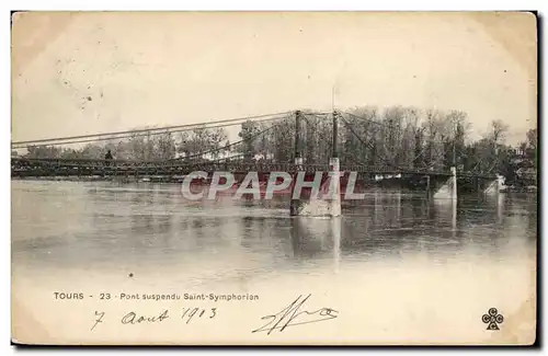 Cartes postales Tours Pont suspendu Saint Symphorien