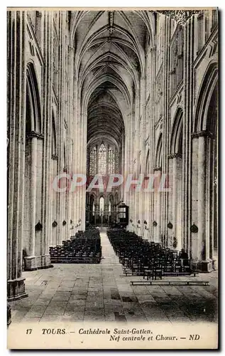 Ansichtskarte AK Tours Cathedrale Saint Gatien Nef centrale et coeur