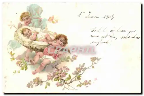 Cartes postales Fantaisie Enfant bebe Anges