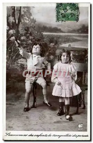 Cartes postales Fantaisie Enfants L&#39amusement des enfants la tranquilite des parents