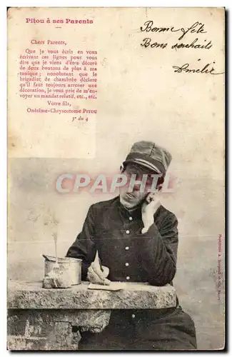 Cartes postales Fantaisie Pitou a ses parents