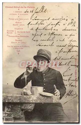 Cartes postales Fantaisie Militaria Grand hotel de la patrie