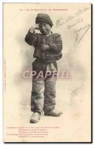 Cartes postales Fantaisie La coquetterie du ramoneur (enfant)