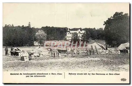 Cartes postales Materiel de boulangerie abandonne a Betz par les allemands