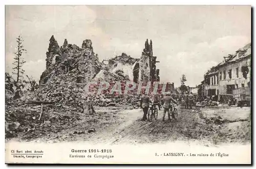 Lassigny Cartes postales Les ruines de l&#39eglise