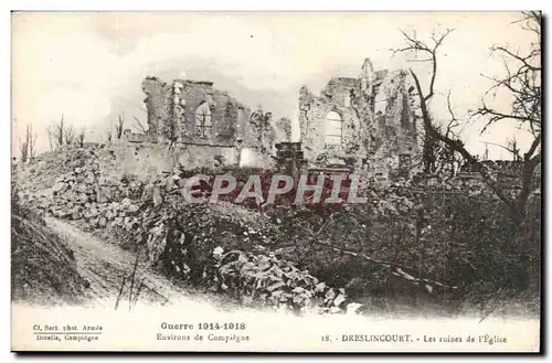 Dreslincourt Ansichtskarte AK Les ruines de l&#39eglise