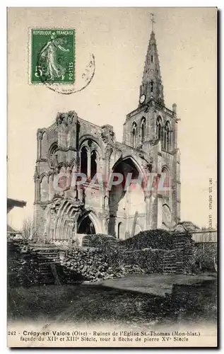 Crepy en Valois Cartes postales Ruines de l&#39eglise St thomas