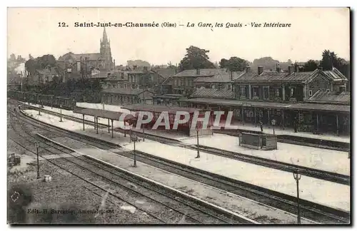 Saint Just en chaussee Cartes postales La gare les quais Vue interieure